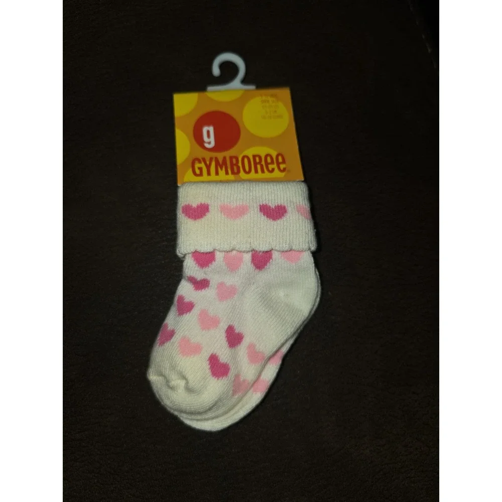 Gymboree vintage heart valentine's day socks size 3 12 months shoe 01 to 03 nwt